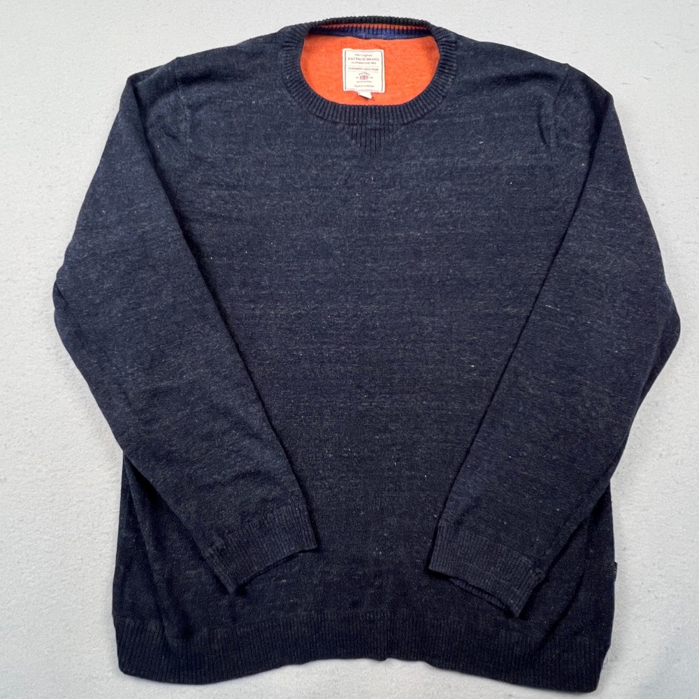 Fat Face Sweater Mens XL Navy Marl Crew Neck Pullover Lightweight Casual Soft